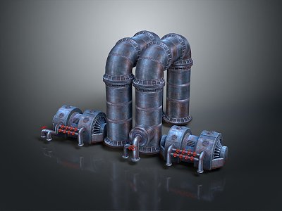 Pipe water pipe valve iron pipe fitting flange tee joint pipe water pipe valve 3d model