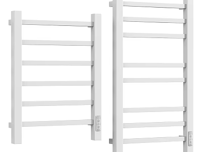 White Electric Towel Racks With Multiple Bars For Bathroom Use 3d model