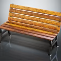 Outdoor Wooden Bench with Wooden Slats Seat and Backrest Black Metal Frame for Garden Patio Outdoor Use