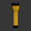 Stylish Yellow Flashlight With Black Top Bottom And Textured Cylindrical Surface 3d model
