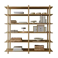 Minimalist Natural Wood Open Storage Shelf For Displaying Books Framed Artworks And Chic Home Decor
