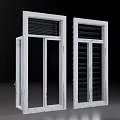 Modern White Window Shutters With Open and Closed Panel Designs For Home Interior