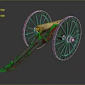Historical Weapon Vintage Cannon Design With Wooden Wheels And Metal Barrel Features