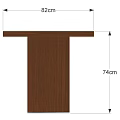 Wooden Dining Table With Rectangular Tabletop And Solid Wooden Legs On Metal Base 3d model