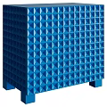 Blue Entryway Cabinet Sideboard With Stylish Diamond Pattern Surface Design 3d model