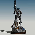 Modern robot doomsday wasteland warrior mecha sculpture 3d model