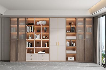 Modern bookcase 3d model