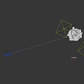 Detailed 3D Rendering of Virus Structure With Red Surface Spike Proteins and Yellow Particles