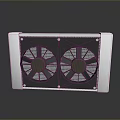 Silver Dual Fan Household Ventilation Device with Metal Enclosure and Efficient Airflow