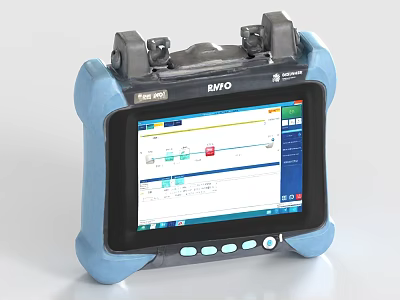Industrial Equipment Portable Blue Fusion Splicer With Touchscreen Display For Fiber Optic Data Monitoring 3d model