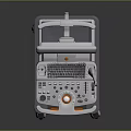 Ultrasound Medical Equipment with Display Screen Control Panel and Wheeled Cart for Diagnostic Imaging