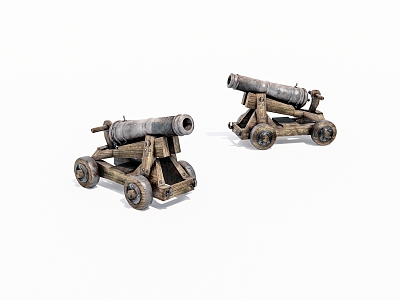 ancient war weapon old cannon 3d model