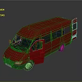 minibus minivan driverless bus school bus van box car 3d model