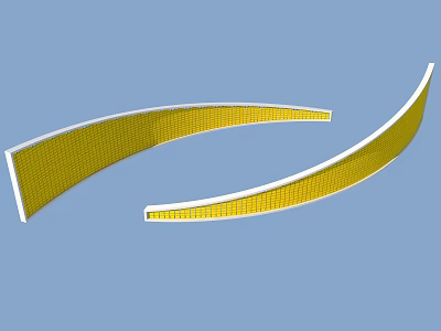 Children's Play Area With Curved Yellow Structures Safe Design And Playful Elements 3d model