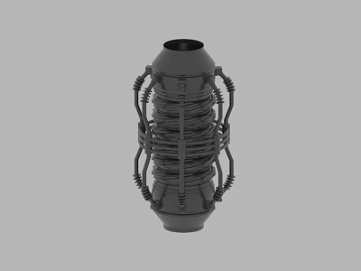 Artistic Modern Gray Decorative Vase With Intricate Twisted Woven Structure 3d model