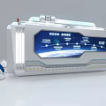 MELING Futuristic Exhibition Stand With Astronaut Rocket Models And White Design