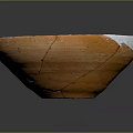 Handcrafted Orange Clay Sculpture Bowl With Traditional Craftsmanship And Crack Details