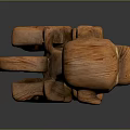 Wooden Monkey Sculpture With Curved Tail And Detailed Texture On Smooth Surface
