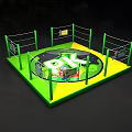 Cartoon Scene With Two Green Boxing Rings Featuring Tsingtao And Rio Logos
