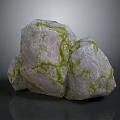 Natural Stone Rocks With Green Moss And Textured Surfaces