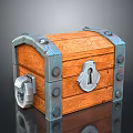 Sturdy Wooden Chest with Metal Edges Decorative Rivets and Secure Lock for Home Storage