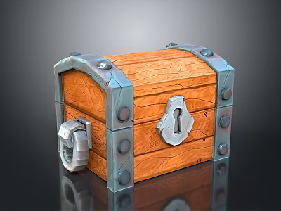 Cartoon Chest Treasure Chest Treasure Chest Jewelry Chest Cashbox Wooden Chest Game Chest Treasure Chest Pirate Chest 3d model