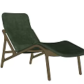 Elegant Dark Green Leather Lounge Chair With Modern Wooden Frame Design