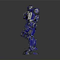 Futuristic Blue Robot With Detailed Mechanical Design And Metallic Armor Features
