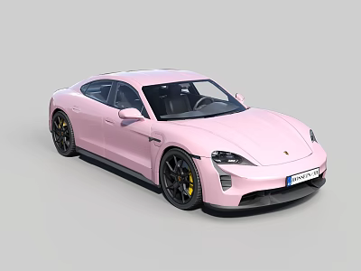 Pink Porsche Sports Car With Modern Design Sleek Body And Black Wheels 3d model