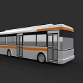 Modern White And Orange City Bus With Large Windows And Double Doors