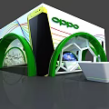 OPPO Brazil World Cup Themed Exhibition Hall With Green Floor And Display Stands