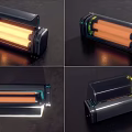 Modern Outdoor Lights With Cylindrical Design Black Metal Housing And Warm Yellow Light