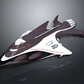 Futuristic Water Vessel with Sleek Aerodynamic Design White Dark Color and Advanced Propulsion