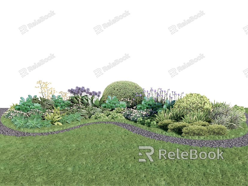 plant group combination of flowers and plants flower border plant net red ornamental grass model