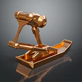 Golden Metal Hardware Tool with Mechanical Structure Shiny Finish and Detailed Design