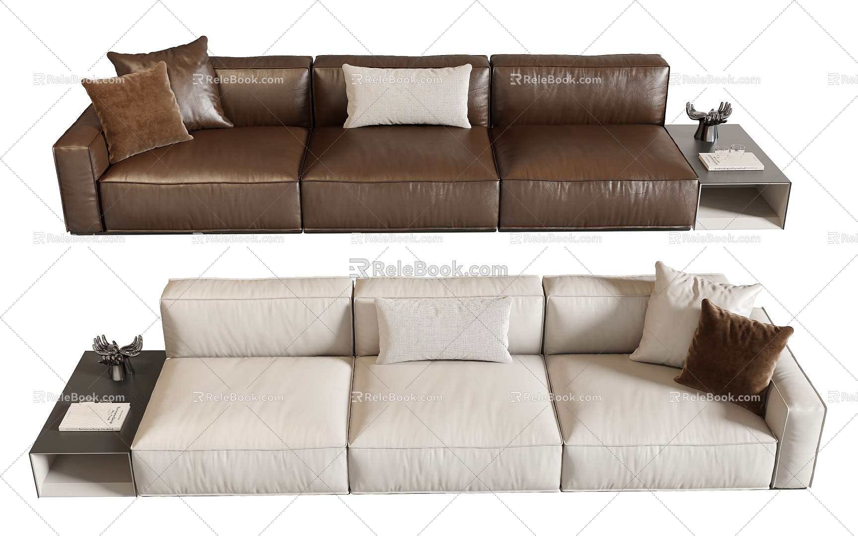 Sofa Three-seat Sofa Living Room Sofa Leather Sofa 3d model