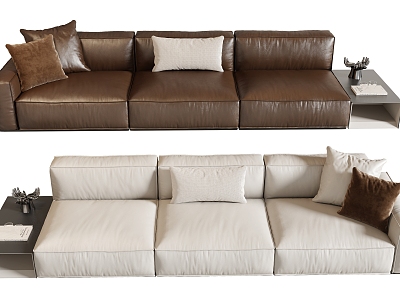 Sofa Three-seat Sofa Living Room Sofa Leather Sofa 3d model