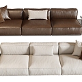 Sofa Three-seat Sofa Living Room Sofa Leather Sofa 3d model