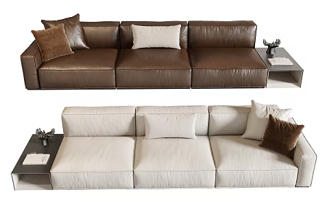 Sofa Three-seat Sofa Living Room Sofa Leather Sofa 3d model