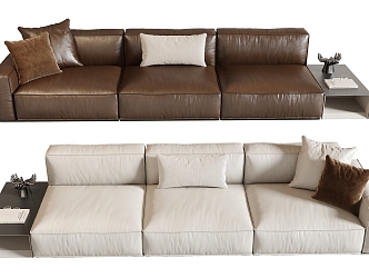 Sofa Three-seat Sofa Living Room Sofa Leather Sofa 3d model