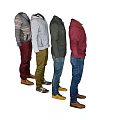 Men's Casual Clothing Outfits with Hoodie Jacket Sweater Striped Sweater Colorful Pants and Shoes