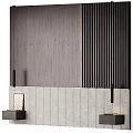 Modern Bedhead Wall With Wooden Panels And Vertical Slats
