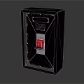 Black Electrical Panel Box With Red Button And Metal Enclosure Design 3d model