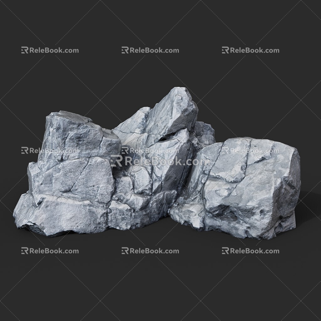 Rock Stone Block Granite Natural Landscape 3d model