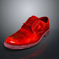 Glossy Red Leather Shoes With Classic Laces And Comfortable Sole For Daily Use