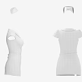 White Nurse Uniform With Short Sleeves Red Cross Emblem And Matching Cap