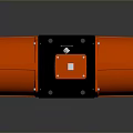 Orange And Black Industrial Mechanical Device With Housing And Internal Components