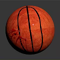 Red Basketball With Black Stripes Durable Rubber Material For Daily Sports Use