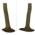 Natural Wood Tree Trunks with Stones at Base for Decorative Landscaping Use