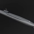 Gray Military Submarine Model With Streamlined Hull And Conning Tower